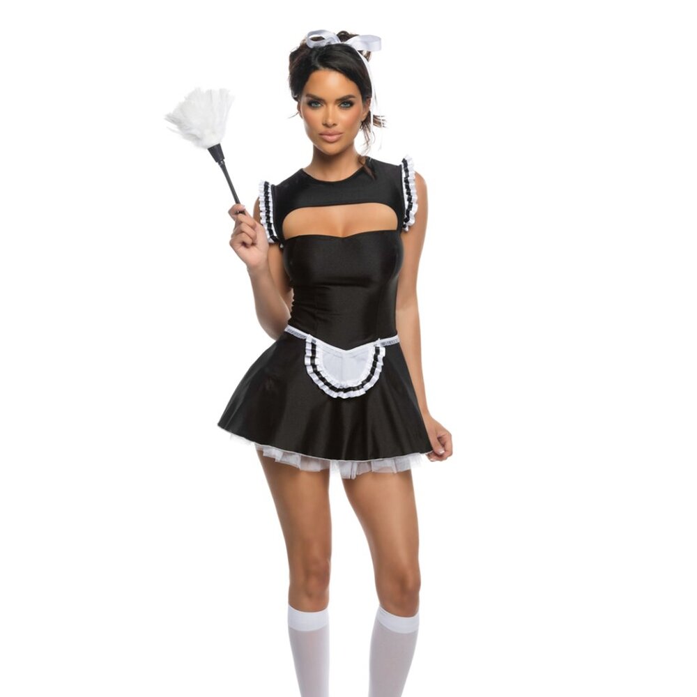 Maison Mistress 3pc French Maid Costume Dress Set | Sexy 3 Piece French Maid Set